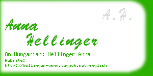 anna hellinger business card